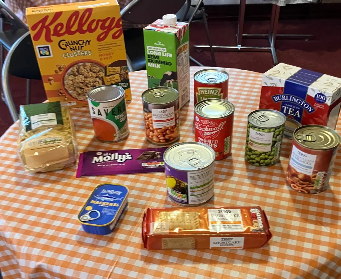 Food support items prepared for a community pantry